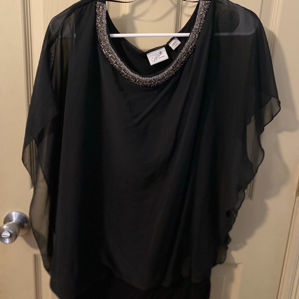 Jaclyn Smith black blouse. Size XL.